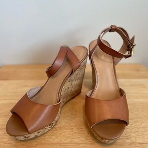 Express Brown Wedge Sandals